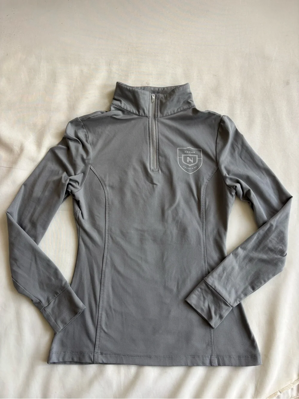 Noel Asmar size small 1/4 zip pullover grey equestrian top